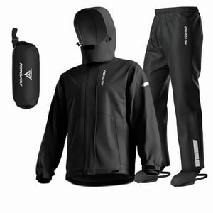 Traje Impermeable Negro Para Motociclismo Motowolf 0405 190T