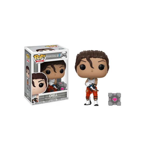 Figura de vinilo coleccionable Funko POP Games Chell con Portal Gun