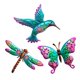 thumbnail image 1 of Decoración mural WAIU con forma de colibrí, mariposa, libélula, metal, 1 of 7