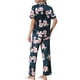 thumbnail image 3 of INSPIRE CHIC Conjuntos de Pijamas para Mujer Camisa con Botones y Pantalones Largos 2 Piezas Ropa de Dormir S Azul Profundo, 3 of 6