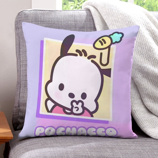 Pochacco Fundas de almohada de terciopelo con tema, regalos de funda de almohada, decoración para el hogar, cojín de lanzar, regalo de cumpleaños para fans y parejas.50*50cm.