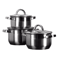 Genérico - Set De Ollas De 6 Piezas, Acero Inoxidable, Asa Ergonómica, 5.0