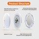thumbnail image 4 of Luz LED de techo GZV RV para interiores, paquete de 4 unidades, 11 cm y 12 V, 4 of 8