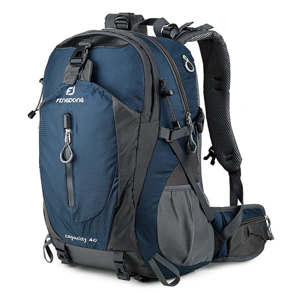 Mochila FENGDONG impermeable ligera de 40 L para senderismo azul