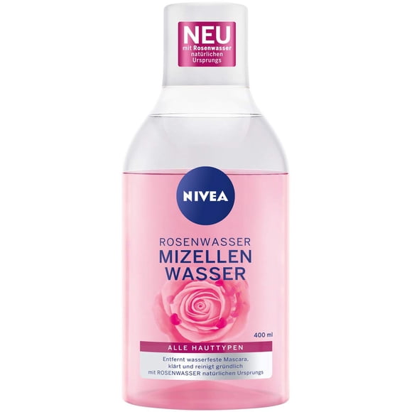 NIVEA MicellAIR Rose Touch Agua Micelar Bifásica 400 ml – Desmaquillante Facial Suave de Uso Diario y Limpiador Facial con Agua de Rosas, Hidrata y Refresca la Piel para Todo Tipo de Piel