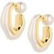 thumbnail image 1 of Pendientes de aro gruesos de oro, pendientes de aro de perla chapados en oro de 14 k para mujer, pendientes colgantes de perla, pendientes llamativos de perla, pendientes de aro gruesos, regalos adecu, 1 of 7