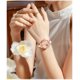 thumbnail image 3 of Reloj Automático Mujer Elegante 32mm Acero Inoxidable y Cerámica Diseño Floral Cristales Decorativos para uso diario, 3 of 3