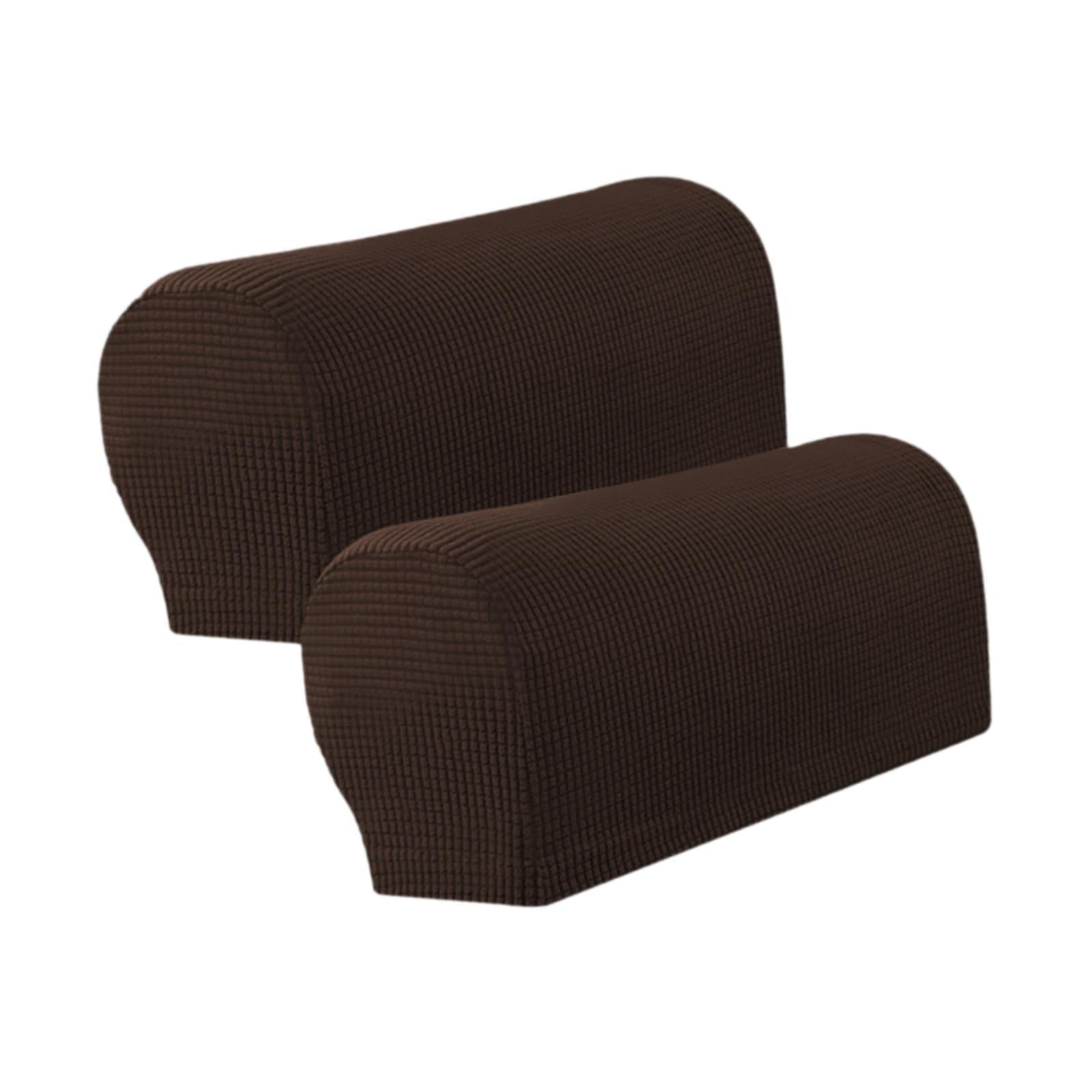 Magideal - Fundas Protectoras Para Brazos De Sofá De Felpa Elástica Fundas Para Sillón Reclinable Resistentes Al Desgaste Fáciles De Limpiar Adecuadas Para Sofá Café Oscuro