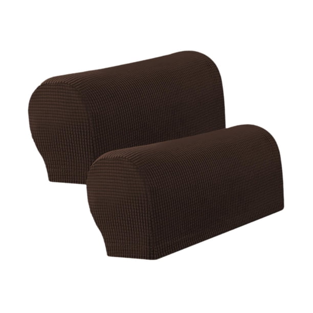 Fundas Protectoras para Brazos de Sofá de Felpa Elástica Fundas para Sillón Reclinable Resistentes Al Desgaste Fáciles de Limpiar Adecuadas para Sofá Café oscuro