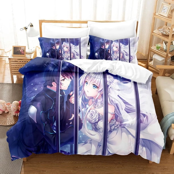 Anime Seirei Gensouki Bedding Set,Duvet Cover Comforter Bed Set Quilt Cover Pillowcase, Boys Girls Adults Bed Sheets