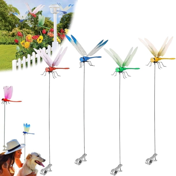 12 clips libélula repelente insectos 3D artificial decoración jardín sombrero