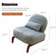 thumbnail image 4 of Silla de acento linda con patas de madera maciza, silla de salón de cuero falso con cojín suave, 4 of 5