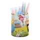 thumbnail image 1 of El Show de Pícaro-theme Cylinder Pen Holder Pencil Organizer with Flannel Lining PVC Leather Material Cardboard Base for study work 10*8CM, 1 of 6