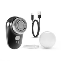 Xusx111 - Mini Afeitadora Eléctrica, Afeitadora De Viaje Portátil Para Hombres, Afeitadoras Eléctricas Recargables Rápidas Usb-C Inalámbricas, Afeitadoras De Cara De Pantalla De Batería Led Para Afeit