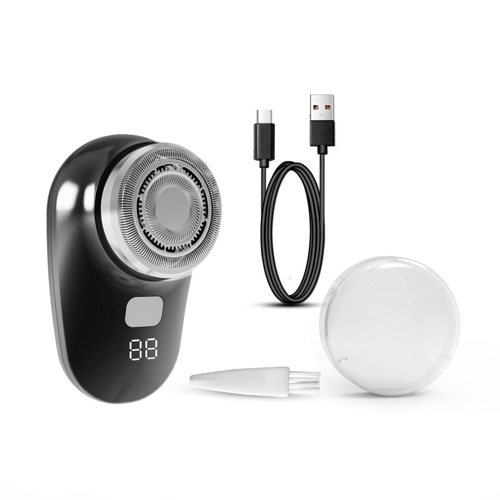 Xusx111 - Mini Afeitadora Eléctrica, Afeitadora De Viaje Portátil Para Hombres, Afeitadoras Eléctricas Recargables Rápidas Usb-c Inalámbricas, Afeitadoras De Cara De Pantalla De Batería Led Para Afeit
