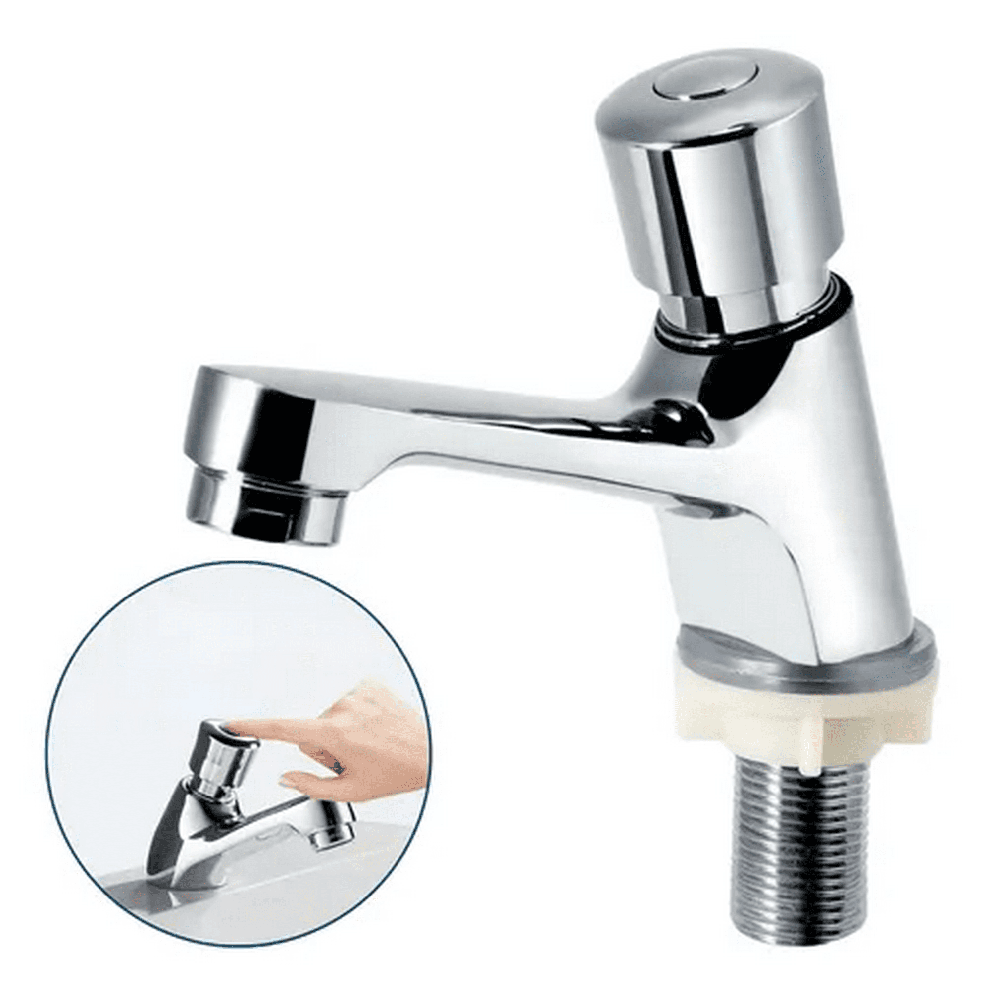 Genérico - Llave Temporizada Lavamanos Lavatorio Cromada Inoxidable Plateado