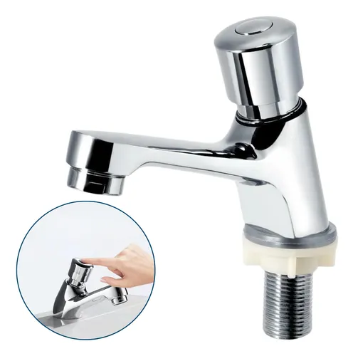 Genérico - Llave Temporizada Lavamanos Lavatorio Cromada Inoxidable Plateado