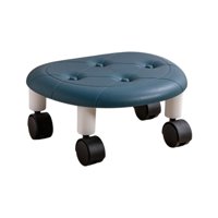 Magideal - Taburete Rodante De Baja Altura Taburete De Pedicura Reposapiés Pequeño Y Cómodo Taburete Móvil De Servicio Pesado Taburete De Asiento De Rodillo Bajo Azul