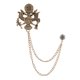 thumbnail image 4 of Broche De Cadena Con Borlas Para Hombre, Alfiler De Traje, Decoración De Traje Para Hombre, Para Regalo, Celebración De Vacaciones, Aureate Antiguo, 4 of 5