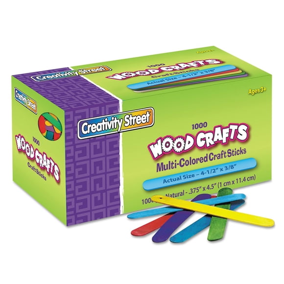 Creativity Street - Palitos de manualidades de colores, tamaño regular, 1000 unidades