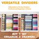 thumbnail image 5 of Divisores de Cajón SpaceAid Pack de 4 32-43 cm Azul Marino, 5 of 7