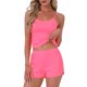 thumbnail image 1 of INSPIRE CHIC Conjunto de Pijama para Mujer de Punto Acanalado Cami Sin Mangas con Cuello Cuadrado y Pantalones Cortos con Abertura Ropa de Dormir Conjuntos de Salón L Rosa Rosa, 1 of 6