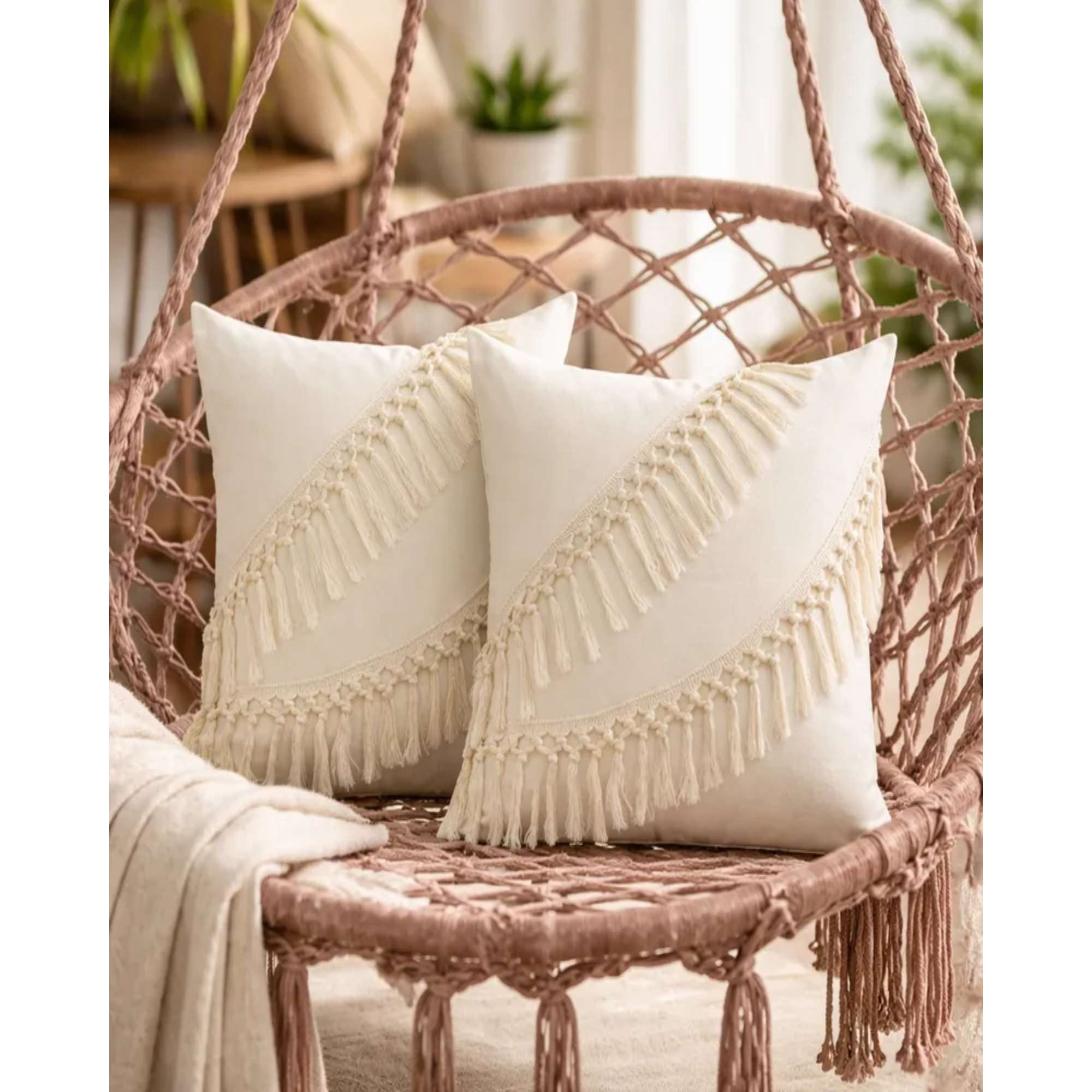 Tengfei - Silla Colgante Hamaca Mas 2 Cojines Interior Y Exterior