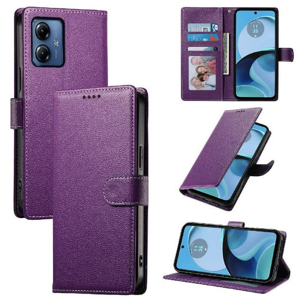 Funda para FOXDOCK Motorola Moto G14 4G– Cuero Premium, 3 ranuras para tarjetas, Protección contra impactos