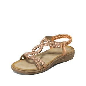 Sandalia Plana Casuales Pedrería Mujer Weide Js76