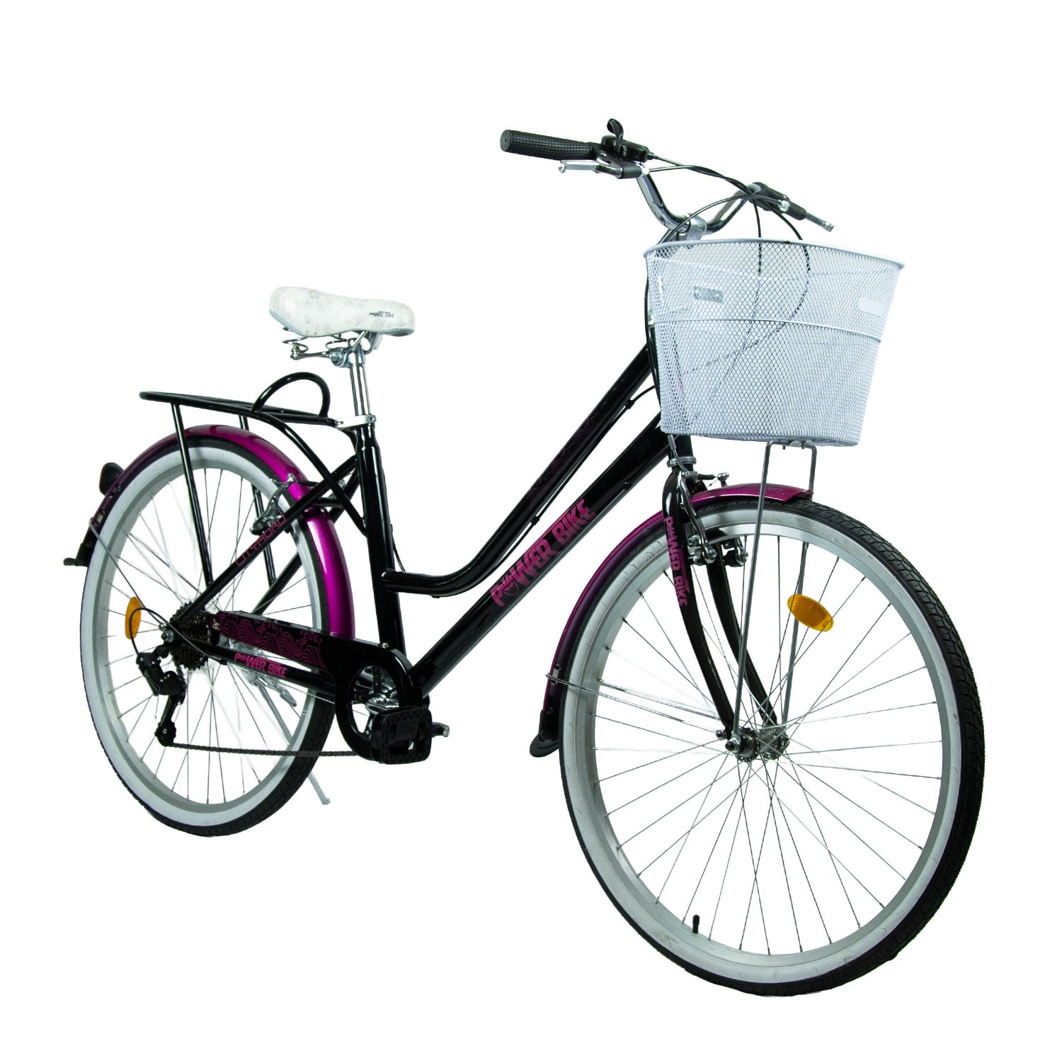 Powerbike - Bicicleta Paseo Aro 26 Negra/fucsia