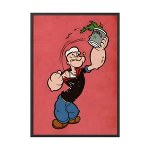 Creango - Cuadro Poster Enmarcado Popeye Diseño 4 Decorativo