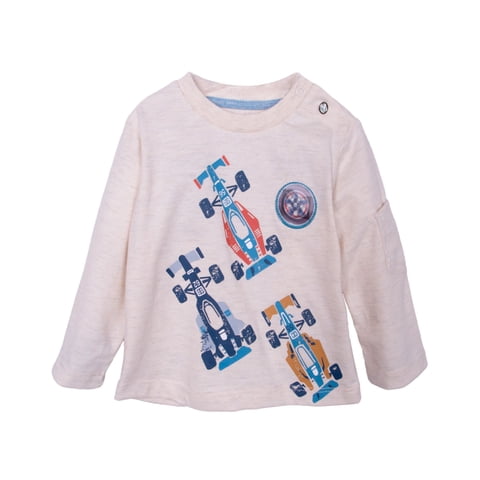 Pillin - Polera Bebé Niño Manga Larga Autos De Carrera Melange