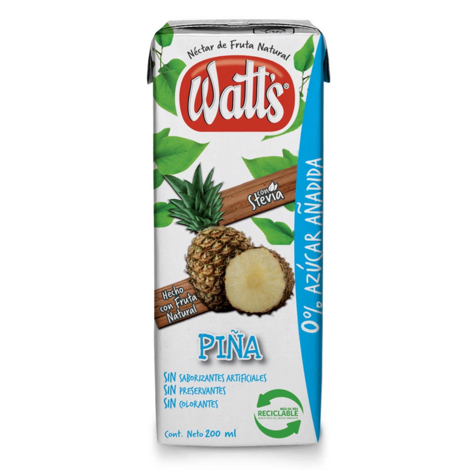 Jugo Colación Light Sabor Piña Caja 200 cc Watts