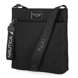 Bandolera Nautica Diver De Nylon Pequeña Negra Para Mujer