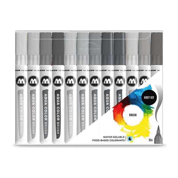 Aqua Color Brush 200493 Basic-Set Grey (12 uni/set)