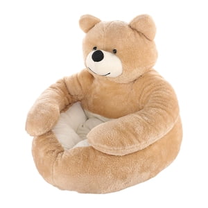 Ioensy - Cama Suave Para Mascotas, Sofá, Lavable A Máquina, Soporte Encantador, Casa De Perro De Dibujos Animados, Nido De Gato, Color Caqui, Pequeño