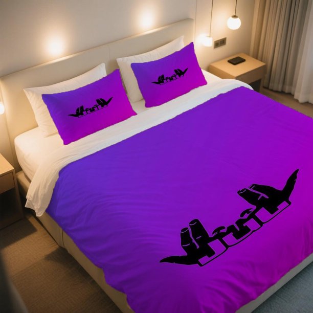 Stylized JUL on Gradient Background Duvet Cover Set Perfect for Thanksgiving Easy to Maintain