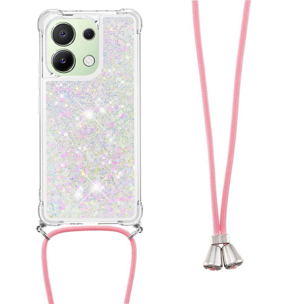 Funda Foxdock Para Xiaomi Redmi Note 13 4G Con Cuerda Ajustable, Brillo Líquido, Protección Antigolpes Y Lente – Ideal Para Regalo