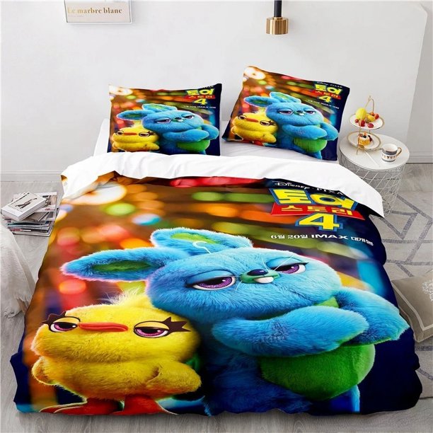 Anime Figure Lotso Buzz Lightyear Woody Cosplay Bedding Set,Boys Girls Twin Queen Size,Duvet Cover Pillowcase Bed Kids Adult