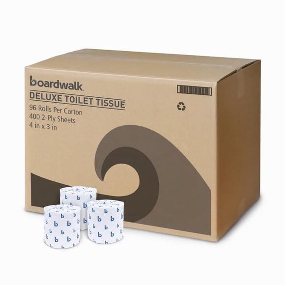 Papel higiénico Boardwalk B6144, 2 capas, apto para sépticos, blanco, 96 unidades