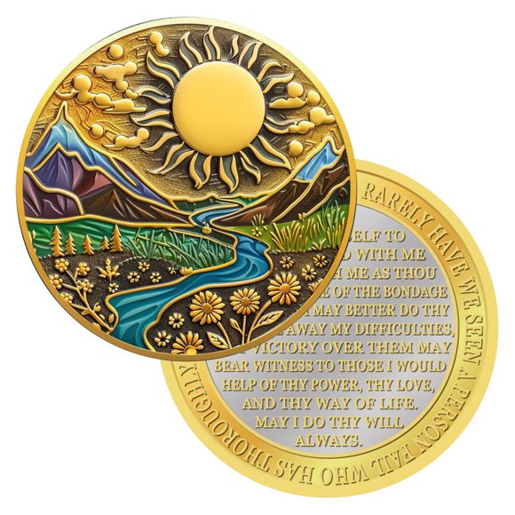Moneda de Sobriedad AA GOSIN Oro y Plata – Aniversario