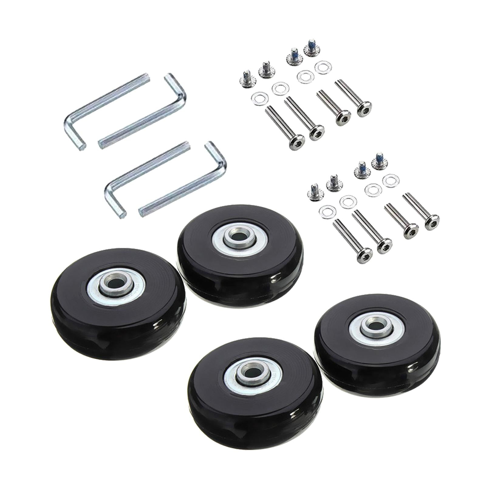 Magideal - Kits De Reparación Flexibles De Reemplazo De Ruedas De Maleta De Equipaje De 4 Piezas Con Llaves Piezas Duraderas De Goma Universales , 50x18mm