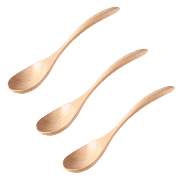 Cuchara de madera de mango largo, cuchara de arroz de madera maciza, cuchara de postre, cuchara y tenedor hechos a mano, vajilla