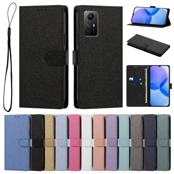 Funda Cartera de PU para Xiaomi Redmi Note 12S 4G con Tarjetas, Negro