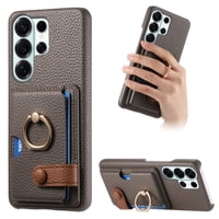 Funda Foxdock Para Samsung Galaxy S26 Ultra Protección Antigolpes, Función De Soporte, Con Anillo Y Cartera Magnética-Gris Plateado