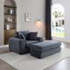 thumbnail image 1 of 52.4'' Boneless Chaise Lounge Chair Indoor-Oversized Cloud-Like Cozy Comfy Modular 3-in-1 Sofa Bed for Reading, Living Room & Bedroom Corduroy Couch Sleeper,Grey, 1 of 3