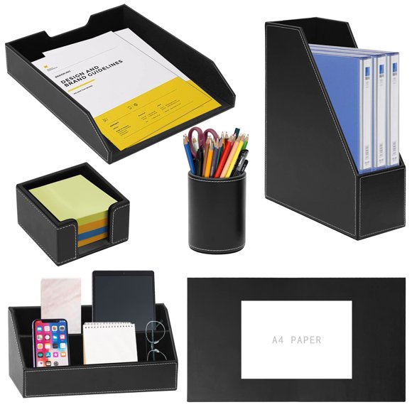 Caddy RHCSZ Set de Organizador de Escritorio de 6 Piezas Negro