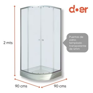 Doer - Shower Curvo 80X80X200Cm Satin