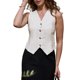 thumbnail image 2 of INSPIRE CHIC Chaleco de Lino para Mujer sin Mangas con Botones en V Cuello Ligero Casual Chaleco XS Blanco, 2 of 6