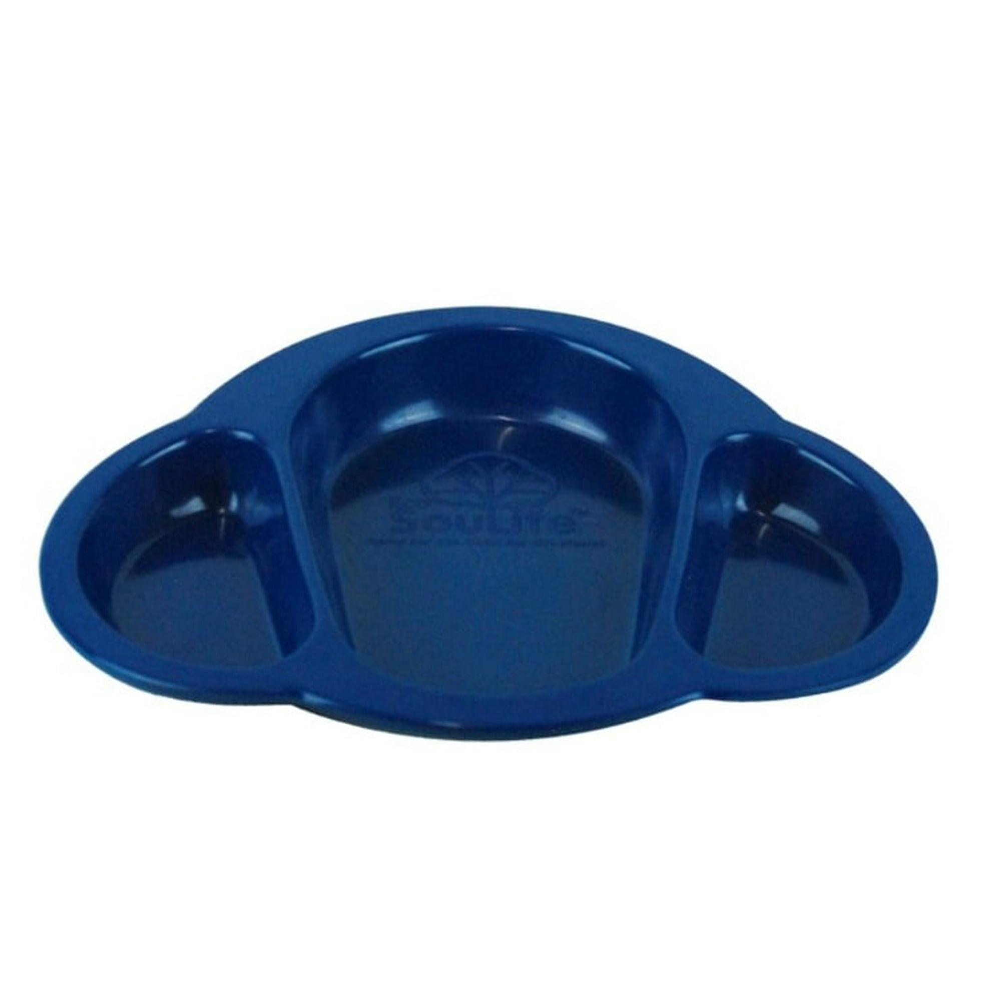 Ecosoulife - Plato De Cáscara De Arroz Para Bebés Con 3 Compartimentos – Color Azul